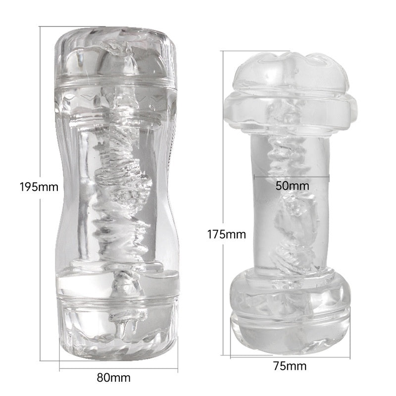 Double-Headed Transparent Juice Suction Trainer / Entrenador de succión de jugos transparente de doble cabeza