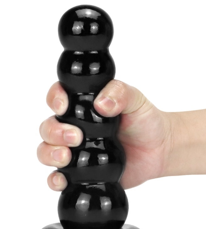 Plug Anal con Cuentas Suaves y Ventosa – Juguete Extra Grueso de Gran Tamaño / Tower Sucker Soft Pull Beads Butt Plug – Oversized Thick Toy