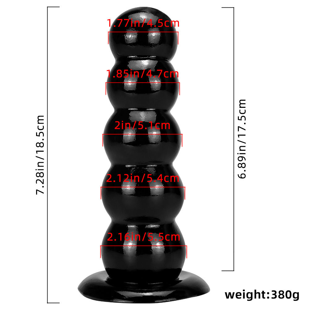 Plug Anal con Cuentas Suaves y Ventosa – Juguete Extra Grueso de Gran Tamaño / Tower Sucker Soft Pull Beads Butt Plug – Oversized Thick Toy
