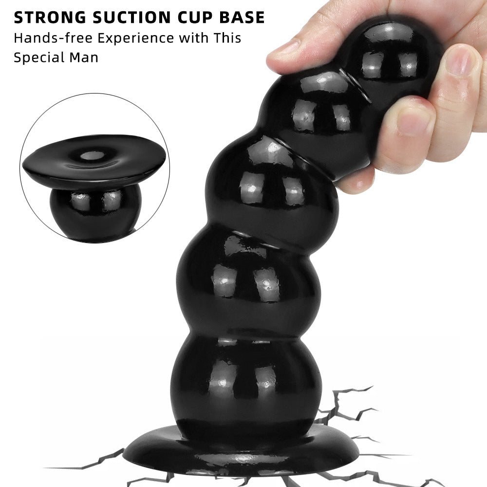 Plug Anal con Cuentas Suaves y Ventosa – Juguete Extra Grueso de Gran Tamaño / Tower Sucker Soft Pull Beads Butt Plug – Oversized Thick Toy