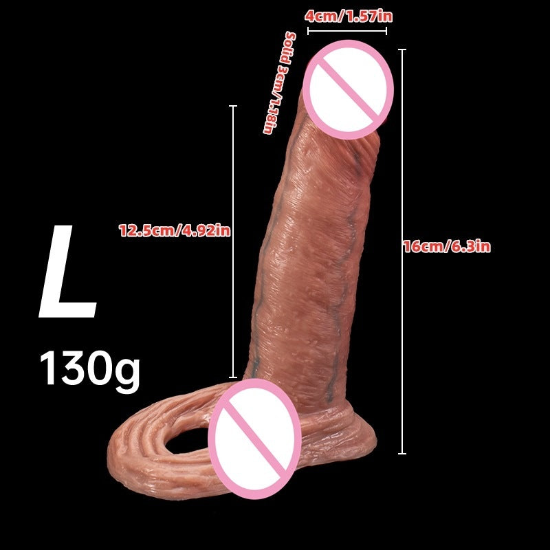 Dildo hueco de silicona líquida con textura venosa / Hollow Liquid Silicone Ribbed Dildo
